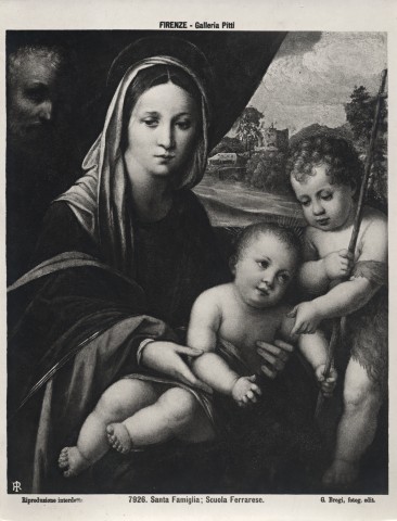 Brogi — Firenze - Galleria Pitti. Santa Famiglia; Scuola Ferrarese. — insieme